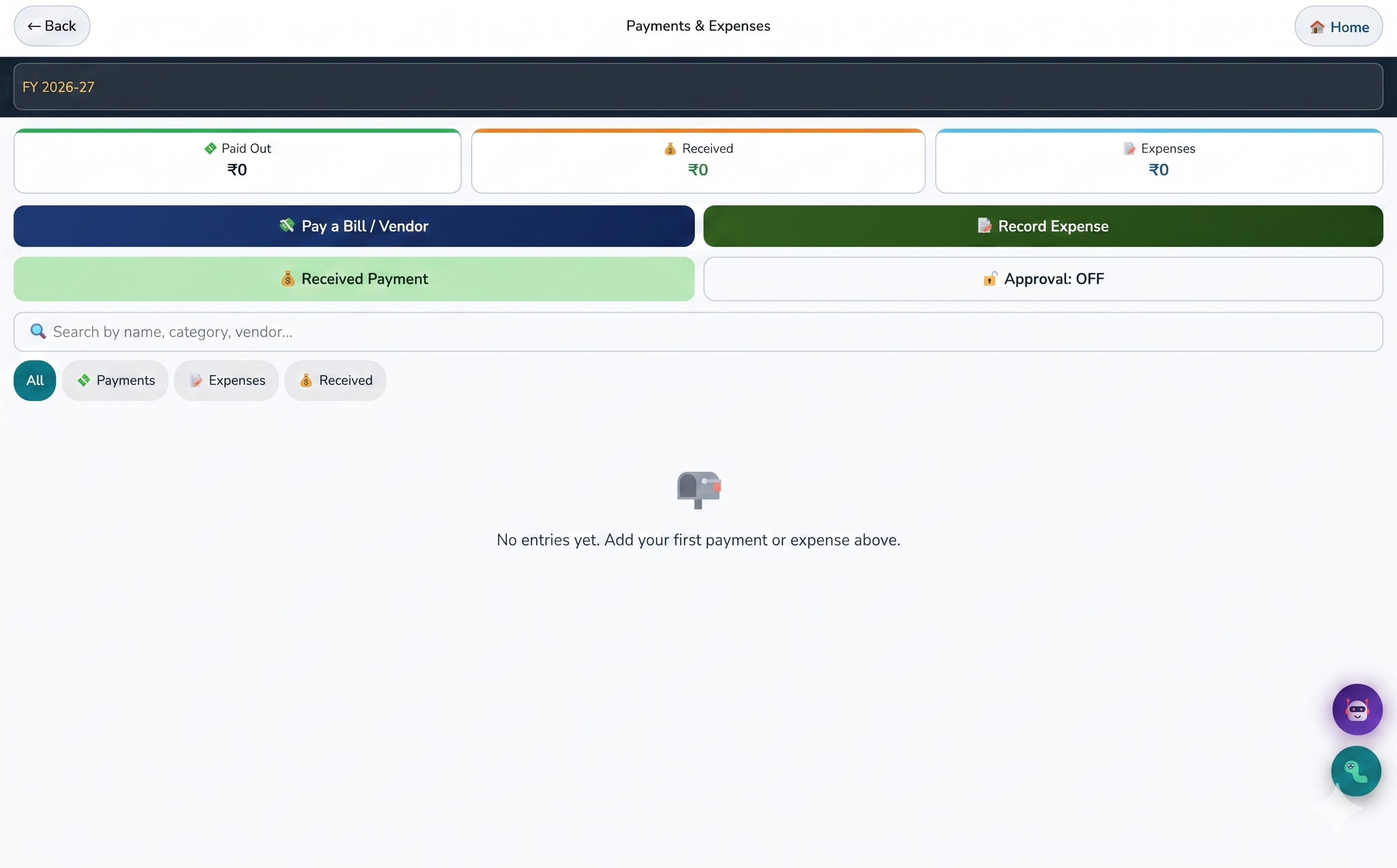 Accounting on desktop